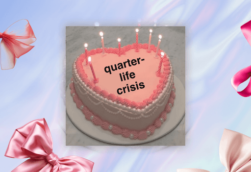Quarter-life crisis birthday invite